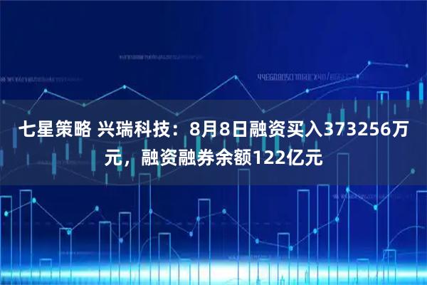 七星策略 兴瑞科技:8月8日融资买入373256万元,融资融券余额122亿元